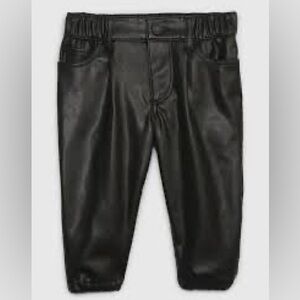 NWT Baby Vegan Leather Bubble JOGGER Pants 3-6 months